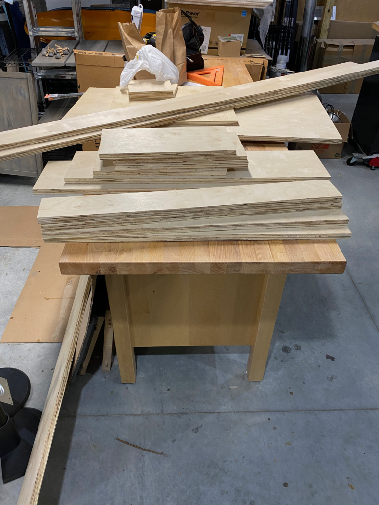 Pile of boards ready for assembly