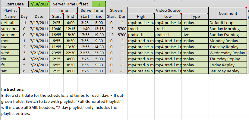 Wowza Stream Class Playlist Generator