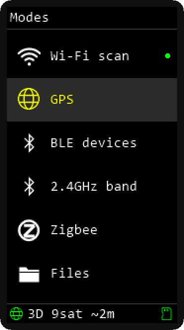 Mode menu